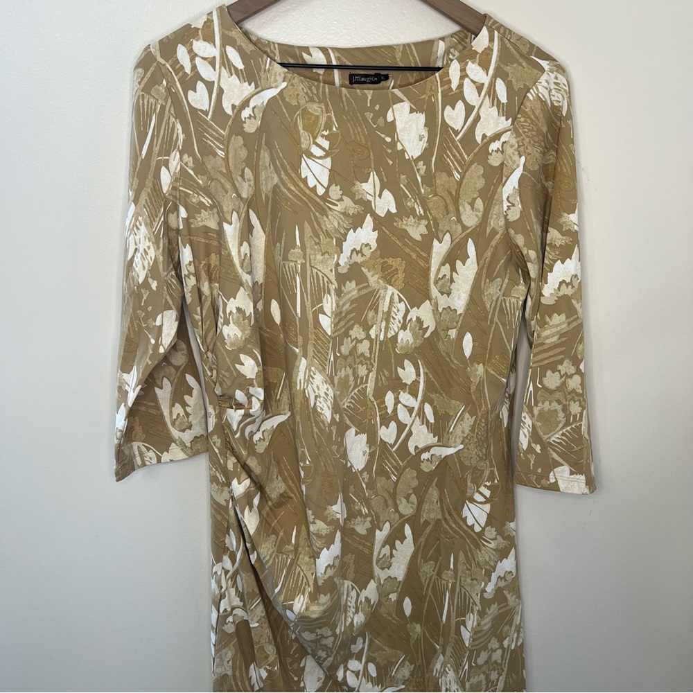 NWT J. McLaughlin Sage Floral Dress Women's Size XL Spring Easter Travel Beige